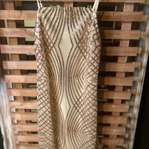 Sequin nude dress